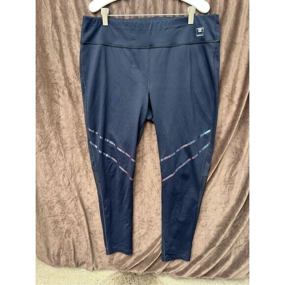 Fila Sport Navy Blue Leggings Woman’s Size XL -Flaws - Picture 1 of 16